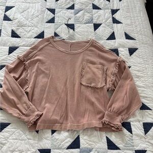 Anthropologie Pink Long Sleeve Top